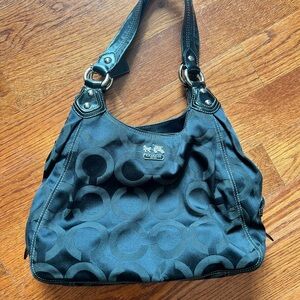 Coach Madison Op Art Hobo Purse Black/Lilac